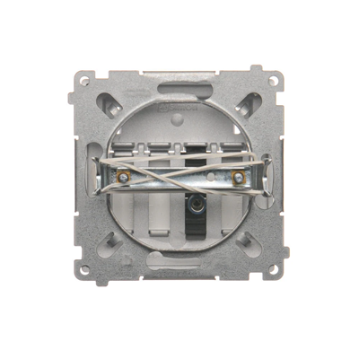 SIMON BASIC 1-way loudspeaker socket with inscription field, silver matt, metallised