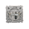 SIMON BASIC 1-way loudspeaker socket with inscription field, silver matt, metallised