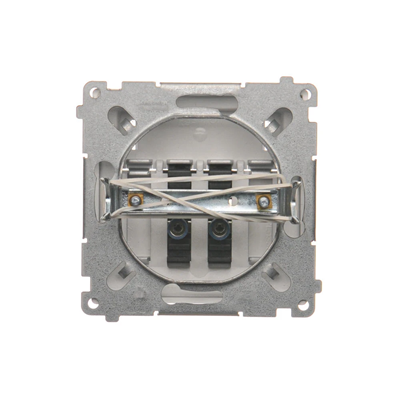 SIMON BASIC 2-way loudspeaker socket with description field (module) wire cross-section 2.5 mm² silver matt