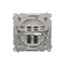 SIMON BASIC 2-way loudspeaker socket with description field (module) wire cross-section 2.5 mm² silver matt