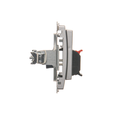 SIMON BASIC 2-way loudspeaker socket with description field (module) wire cross-section 2.5 mm² silver matt