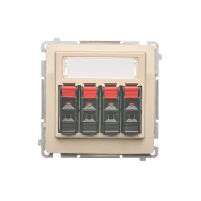 SIMON BASIC 4-fach Lautsprechersteckdose mit Beschriftungsfeld beige