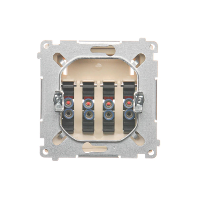 SIMON BASIC 4-way loudspeaker socket with description field beige