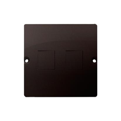 SIMON BASIC Abdeckung für Datenkommunikationssteckdosen auf Keystone Flat Double Chocolate
