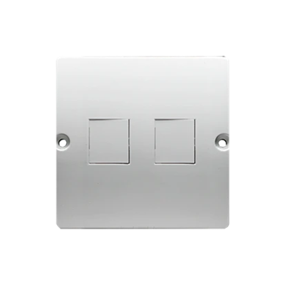 SIMON BASIC Abdeckung für Doppel-Datenkommunikationssteckdose 2xRJ Keystone flach weiß