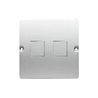 SIMON BASIC Abdeckung für Doppel-Datenkommunikationssteckdose 2xRJ Keystone flach weiß