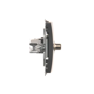 SIMON BASIC Antenna socket "F" type + computer RJ45 category 6 graphite matt metallised