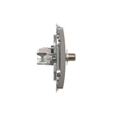 SIMON BASIC Antenna socket "F" type + computer RJ45 category 6 inox metallized