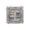 SIMON BASIC Antenna socket "F" type + computer RJ45 category 6 inox metallized