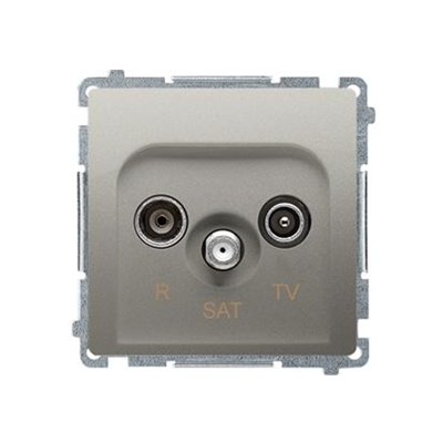 SIMON BASIC Antenna socket R-TV-SAT pass-through attenuation 10dB satin metallized