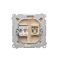 SIMON BASIC Antenna socket type "F" + computer RJ45 category 6 beige