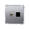 SIMON BASIC Antenna socket type "F" + computer RJ45 category 6 silver matt metallized