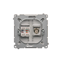 SIMON BASIC Antenna socket type "F" + computer RJ45 category 6 silver matt metallized