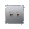 SIMON BASIC Antenna socket type "F" double (module) silver mat