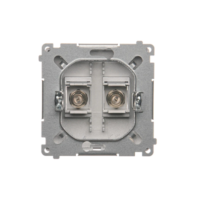 SIMON BASIC Antenna socket type "F" double (module) silver mat