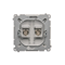 SIMON BASIC Antenna socket type "F" double (module) silver mat