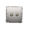 SIMON BASIC Antenna socket type "F" double (module) silver mat