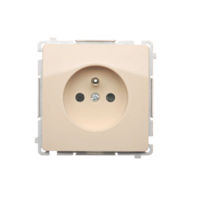 SIMON BASIC Base de enchufe simple con puesta a tierra y persianas de paso de corriente 16A 250V beige