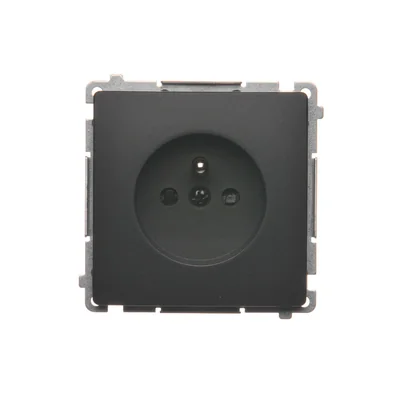 SIMON BASIC Base de enchufe simple con puesta a tierra y persianas de paso de corriente 16A 250V grafito mate