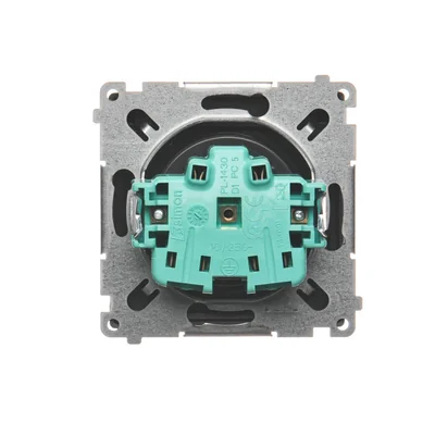 SIMON BASIC Base de enchufe simple versión IP44 - tapa transparente grafito mate metalizado 16A