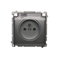 SIMON BASIC Base de enchufe simple versión IP44 - tapa transparente, plata mate, metalizado 16A