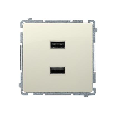 SIMON BASIC Cargador 2xUSB 2.1A 5V DC 230V beige