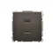 SIMON BASIC Cargador 2xUSB 2.1A 5V DC 230V chocolate