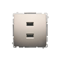 SIMON BASIC Charger 2xUSB 2.1A 5V DC 230V satin