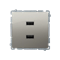 SIMON BASIC Charger 2xUSB 2.1A 5V DC 230V satin