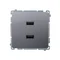 SIMON BASIC Charger 2xUSB 2.1A 5V DC 230V silver matt