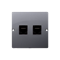 SIMON BASIC Computer socket RJ45 double category 5e (module) silver mat