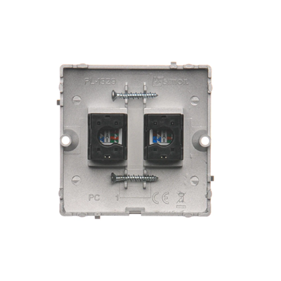SIMON BASIC Computer socket RJ45 double category 5e (module) silver mat