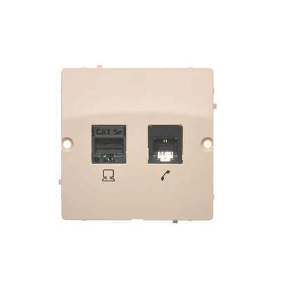 SIMON BASIC Computersteckdose RJ45 Kategorie 5e + Telefon RJ11 (Modul) beige