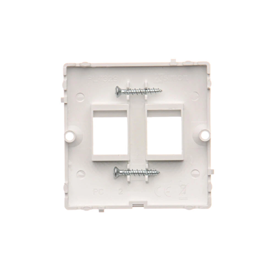 SIMON BASIC Couverture pour double prise de communication de données 2xRJ Keystone plat blanc