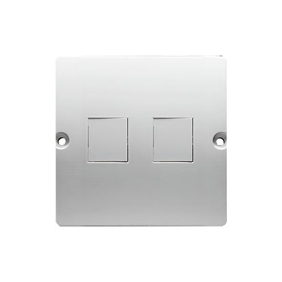 SIMON BASIC Couverture pour double prise de communication de données 2xRJ Keystone plat blanc