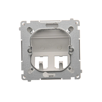 SIMON BASIC Cover for data communication sockets on RJ, Panduit type, double slanted, with description field, silver matt