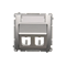 SIMON BASIC Cover for data communication sockets on RJ, Panduit type, double slanted, with description field, silver matt
