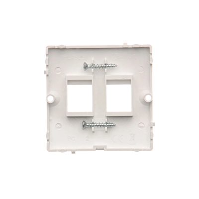 SIMON BASIC Cover for double data communication socket 2xRJ Keystone flat white