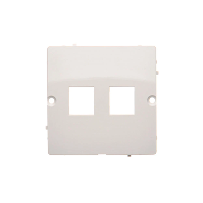 SIMON BASIC Cover for double data communication socket 2xRJ Keystone flat white