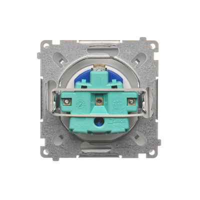 SIMON BASIC DATA Steckdose mit Erdungs- und Berechtigungsschlüssel (Modul) 16A 230V silber matt