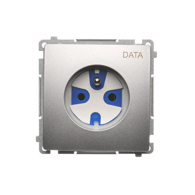 SIMON BASIC DATA Steckdose mit Erdungs- und Berechtigungsschlüssel (Modul) 16A 230V silber matt