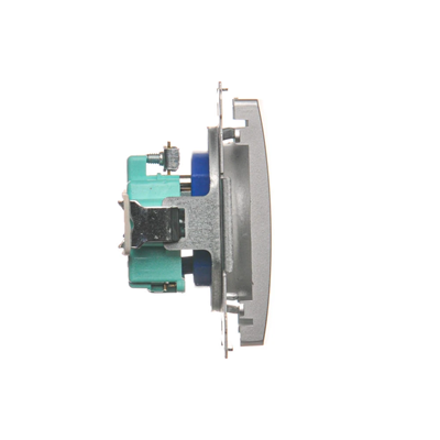 SIMON BASIC DATA Steckdose mit Erdungs- und Berechtigungsschlüssel (Modul) 16A 230V silber matt