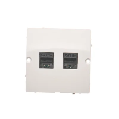 SIMON BASIC Doppel-Computersteckdose 2xRJ45 Cat.5e weiß