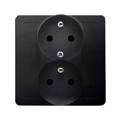 SIMON BASIC Doppelsteckdose mit Erdungs- und Phaseninvarianzfunktion 16A 230V komplett graphit matt