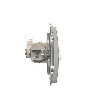 SIMON BASIC Doppelt geschirmte Computersteckdose RJ45 Kategorie 6 mit Staubschutzabdeckung (Modul) silber matt metallisiert