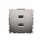 SIMON BASIC Doppeltes USB-Ladegerät aus metallisiertem Edelstahl