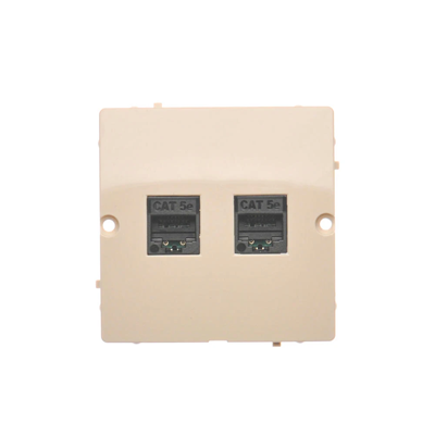 SIMON BASIC Doppia presa computer 2xRJ45 cat.5e, beige