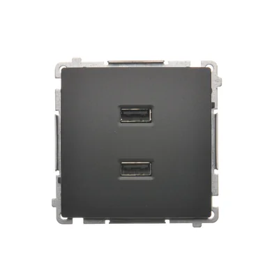 SIMON BASIC Doppio caricatore USB, grafite metallizzato opaco