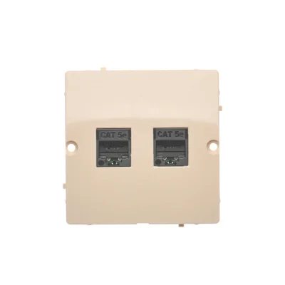 SIMON BASIC Double computer socket 2xRJ45 cat.5e beige