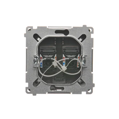 SIMON BASIC Double computer socket RJ45 category 6 with anti-dust cover (module) chocolate matt metallized